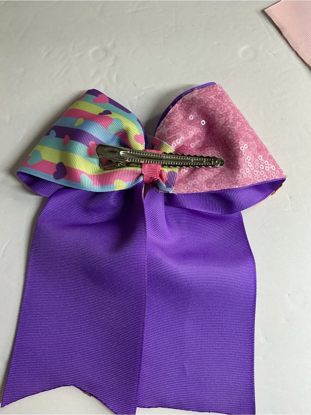 Pink Sequin & Multi-Color Kids Hair Bow